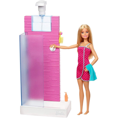 Set papusa Barbie si accesorii pentru dus, FXG51