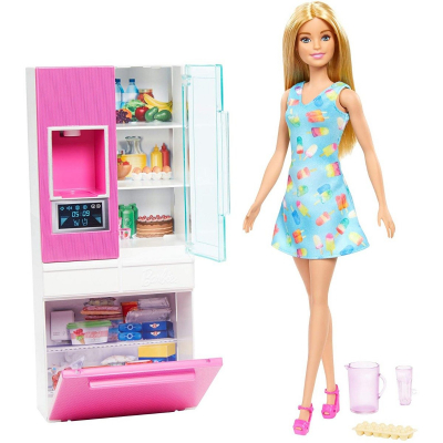 Set papusa Barbie si accesorii pentru frigider, GHL84
