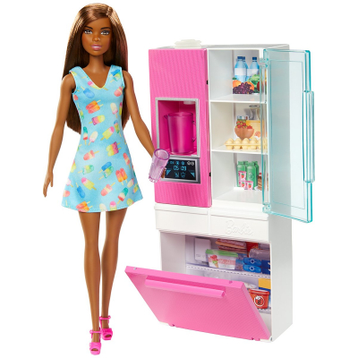 Set papusa Barbie si accesorii pentru frigider, GHL85
